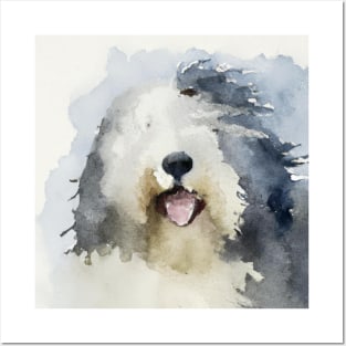 Watercolor Old English Sheepdog - Dog Lovers Posters and Art